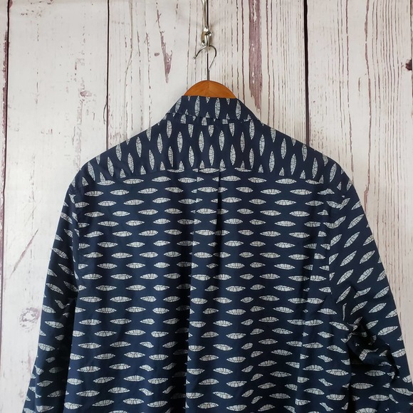 ROWM Dress Shirt Mens Size Large Button Down Long Sleeve Cotton Blue - Picture 6 of 8